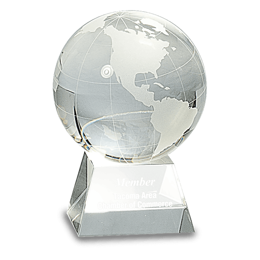 Crystal Globe" on Clear Crystal Base