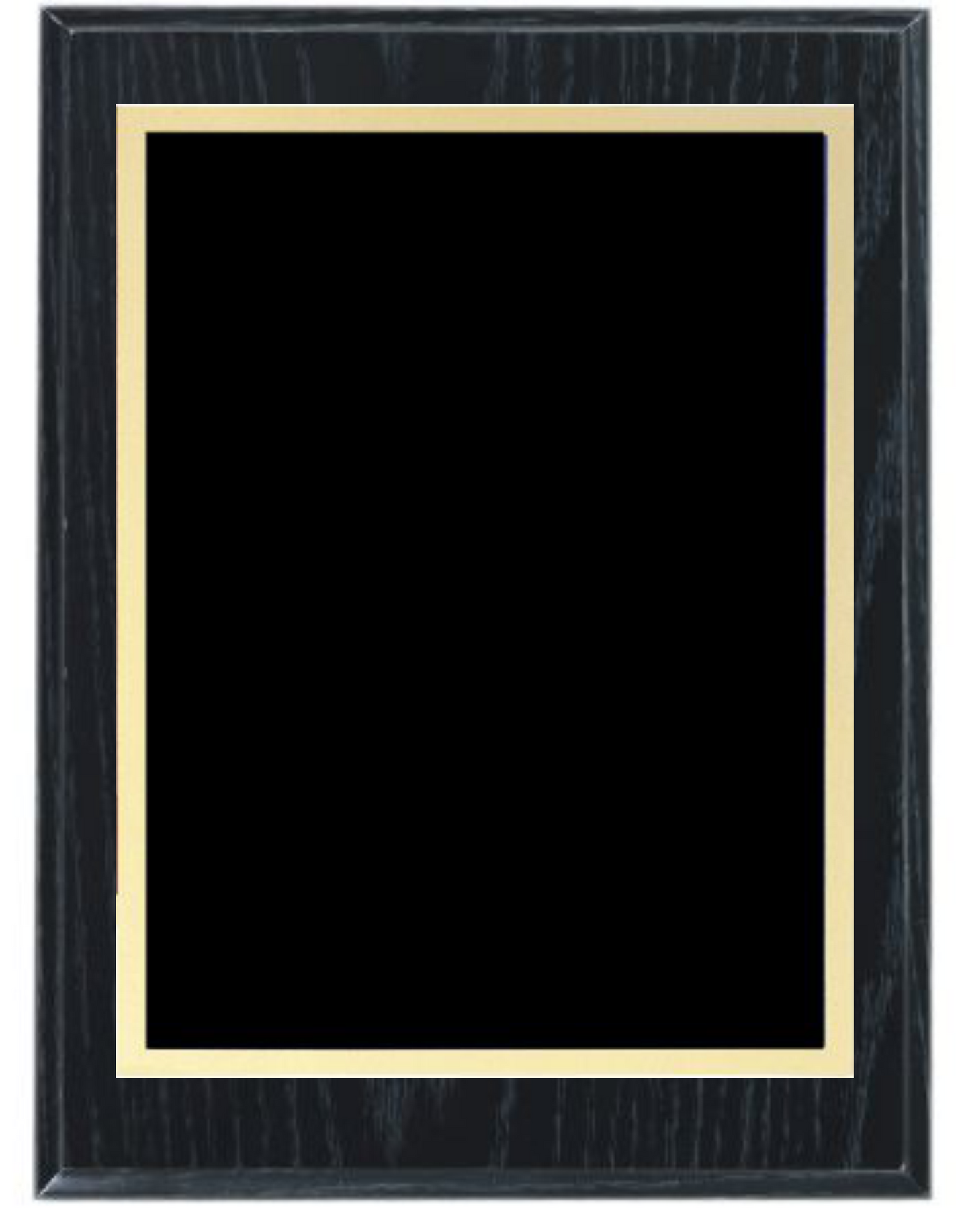 Engraved 7x9 wooden plaqe with brass plate