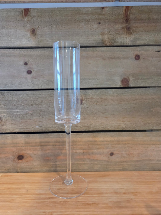 Engraved modern crystal champagne flute