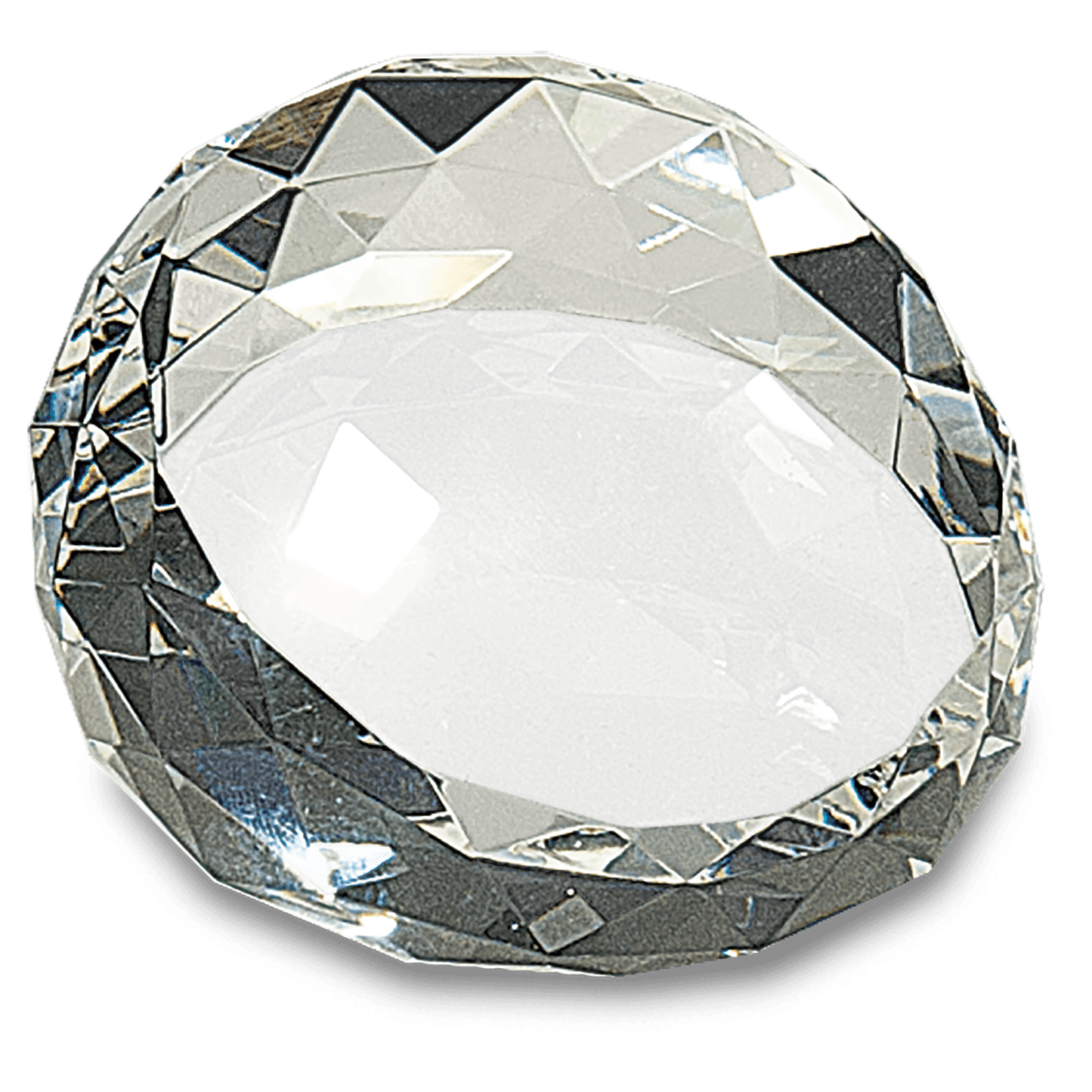 Customized, Clear Round Crystal Facet  Paperweight