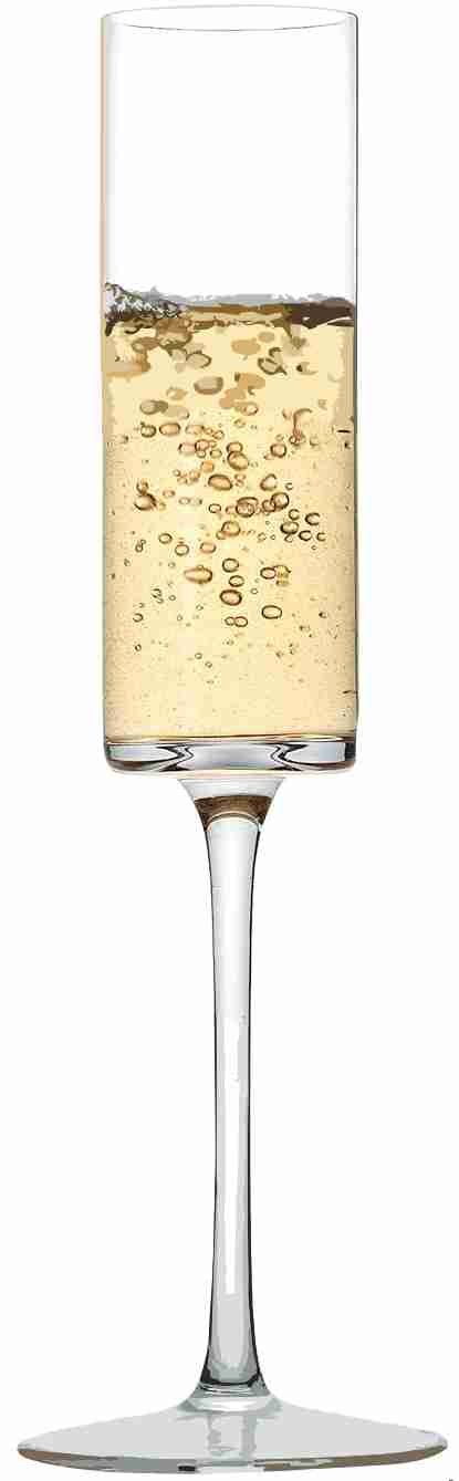 Engraved modern crystal champagne flute